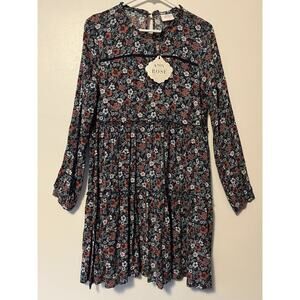 Knox Rose Floral Tiered Babydoll Dress Small Long Sleeve Prairie Western NWT